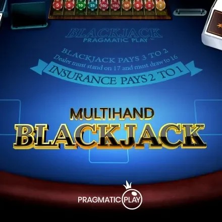 Multihand Blackjack online game logo by Pragmatic Play on getyourmug.coffee
