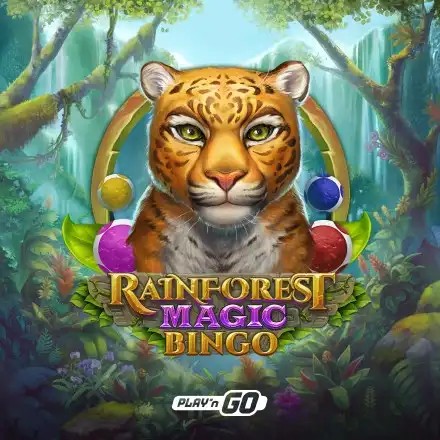 Rainforest Magic Bingo online game logo by Play'n GO on getyourmug.coffee