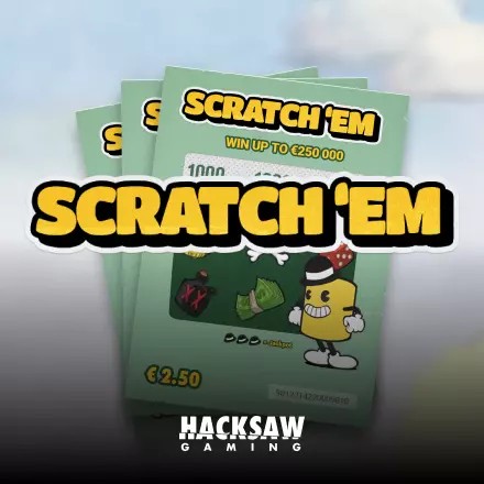 Scratch’em slot logo by Hacksaw Gaming at Bwin Casino